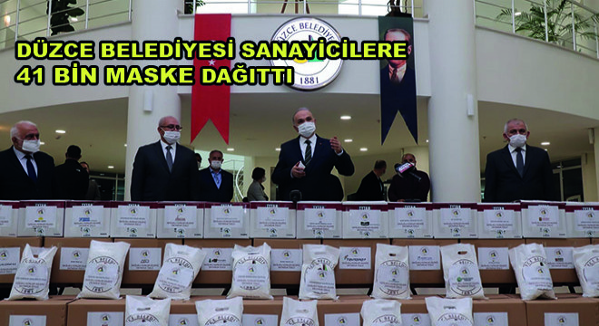 Düzce Belediyesi Sanayicilere  41 Bin Maske Dağıttı