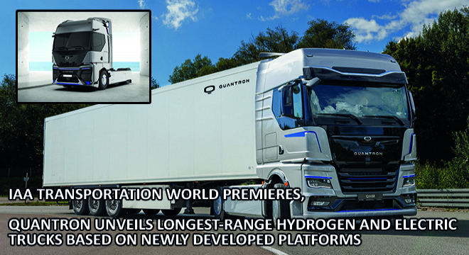 QUANTRON Unveils Longest-Range Hydrogen And Electric Trucks Based On Newly Developed Platforms