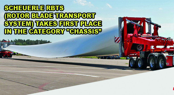 SCHEUERLE RBTS (Rotorbladetransportsystem) Takes First Place In The Category ''Chassis