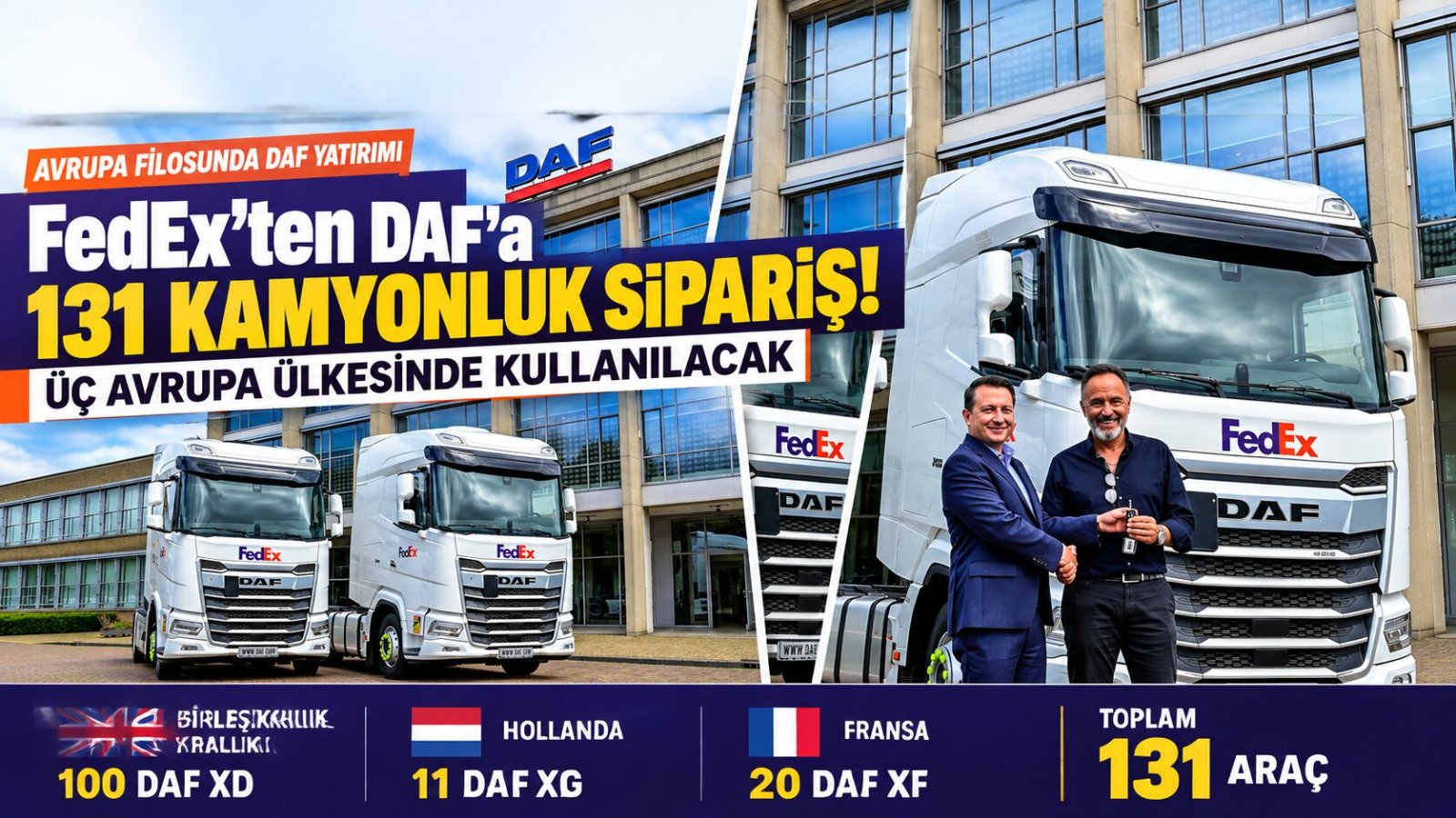 FedEx'ten DAF'a 131 Kamyonluk Sipariş! Üç Avrupa Ülkesinde Kullanılacak