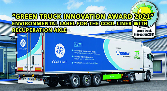 Green Truck Innovation Award 2021  Environmental Label For The Cool Liner With Recuperation Axle