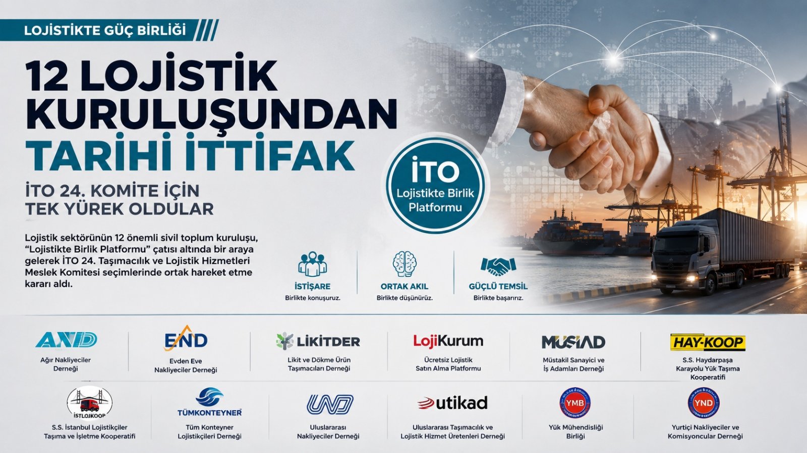 12 Lojistik Kuruluşundan Güç Birliği: İTO 24. Komite İçin Lojistikte Birlik Platformunda Buluştular