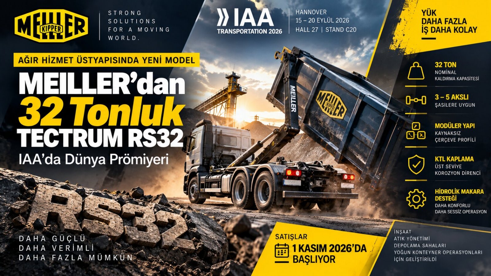 32 Tonluk Yeni Üstyapı: MEILLER TECTRUM RS32 İlk Kez Sahneye Çıkıyor