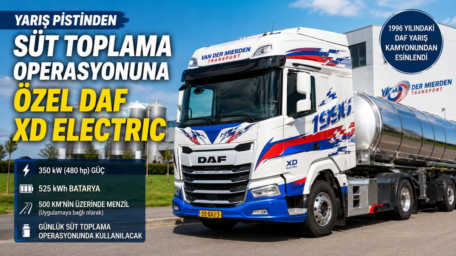 500 Km’yi Aşan Elektrikli DAF Bu Kez Süt Toplayacak