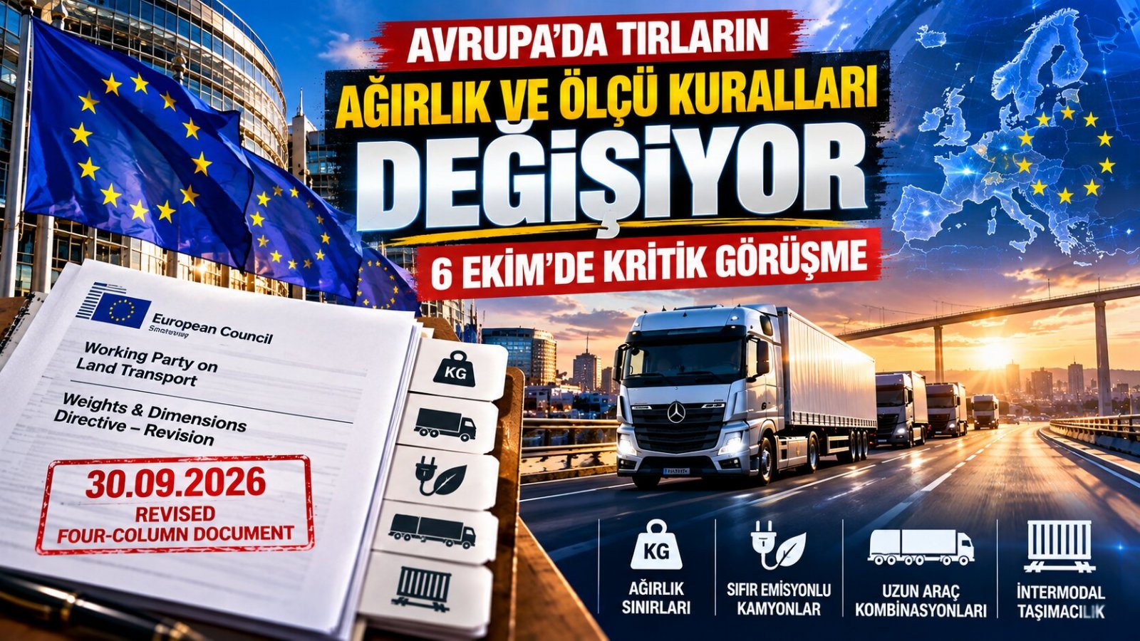 AB’de Tırların Ağırlık ve Ölçü Kuralları Değişiyor: 6 Ekim’de Kritik Görüşme