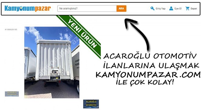Acaroğlu Otomotiv İlanlarına Ulaşmak Kamyonumpazar.com ile Çok Kolay!