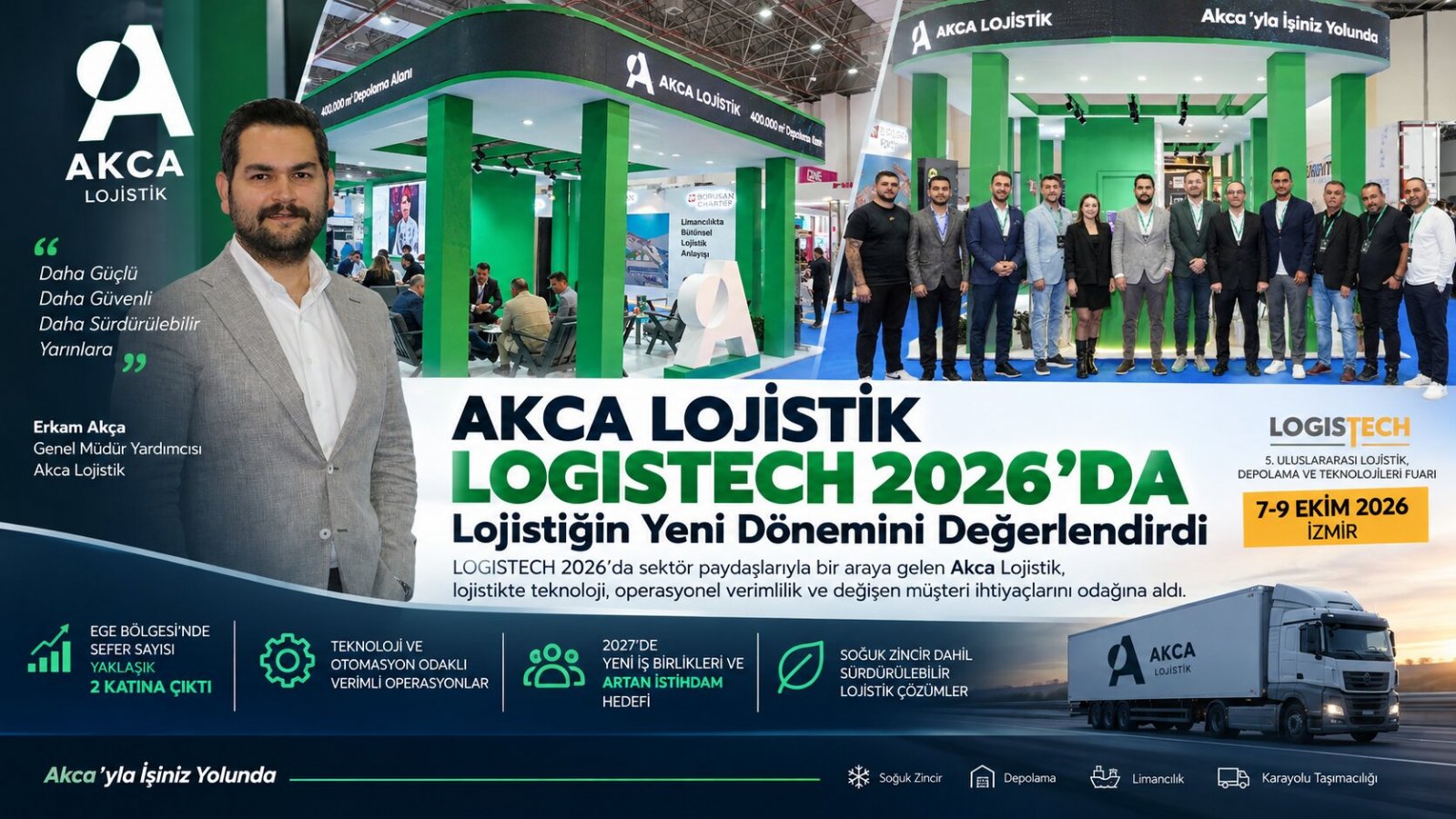 Akca Lojistik Ege'de Büyümesini Hızlandırdı: Sefer Sayısı Yaklaşık İki Katına Çıktı