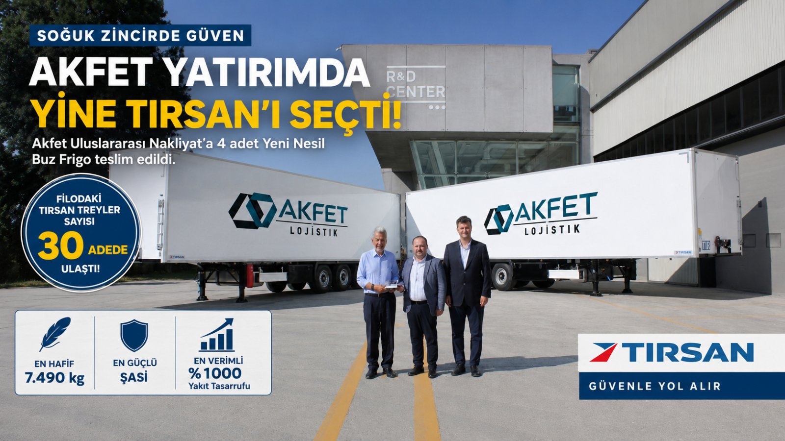 Akfet Soğuk Zincir Yatırımında Yine Tırsan’ı Seçti: Filosundaki Tırsan Treyler Sayısı 30’a Ulaştı