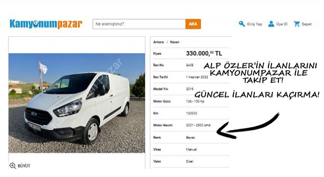 Alp Özler’in İlanlarını Kamyonumpazar ile Takip Et! Güncel İlanları Kaçırma!