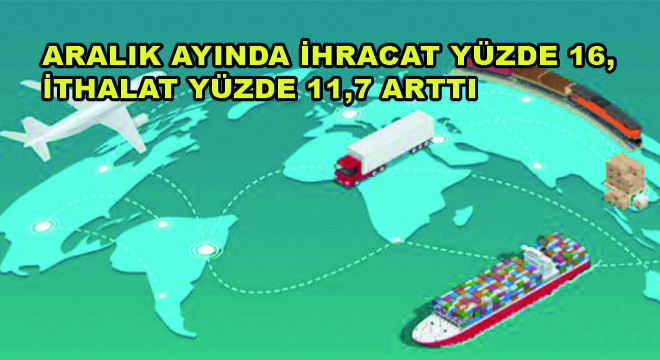 Aralık Ayında İhracat Yüzde 16, İthalat Yüzde 11,7 Arttı