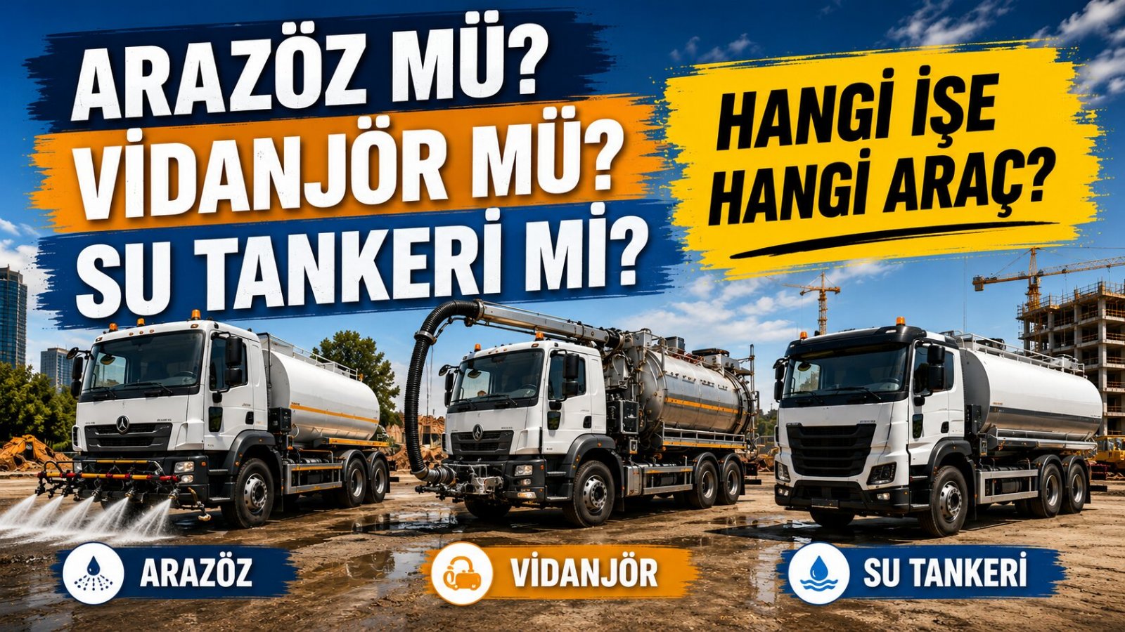 Arazöz mü, Vidanjör mü, Su Tankeri mi? Müteahhit ve Belediyeler İçin Doğru Üstyapı Seçim Rehberi