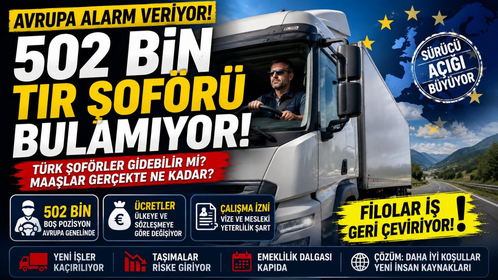 Avrupa 502 Bin Tır Şoförü Arıyor: Maaşlar Ne Kadar, Türk Sürücüler Gidebilir mi?