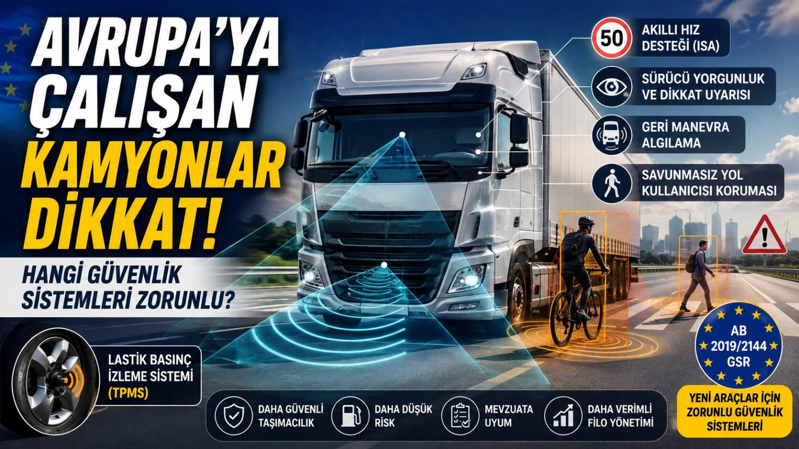 Avrupa'ya Çalışan Kamyonlar Dikkat: Hangi Akıllı Güvenlik Sistemleri Zorunlu?