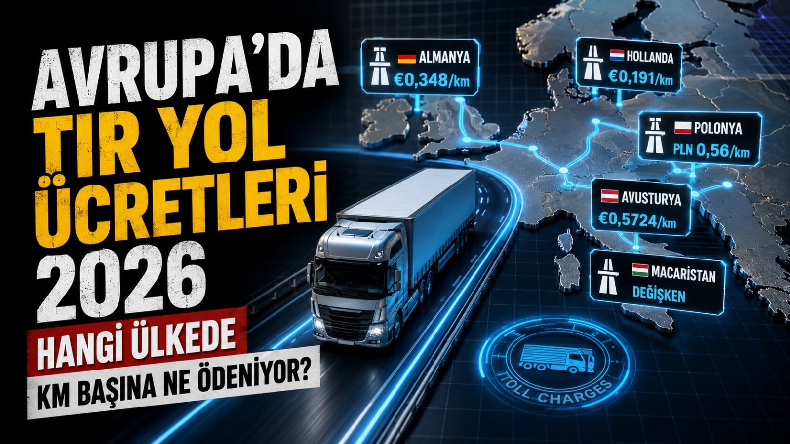 Avrupa’da TIR Yol Ücretleri 2026: Kamyonlar Hangi Ülkede Kilometrede Ne Ödüyor?