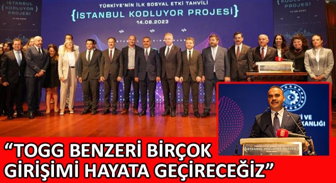 Bakan Kacır, TOGG Benzeri Birçok Girişimi Hayata Geçireceğiz