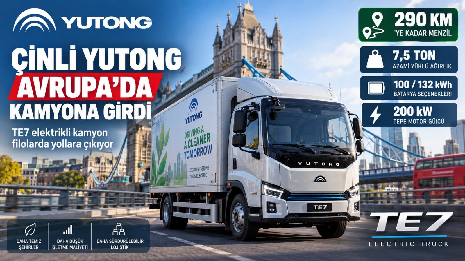 Çinliler Otobüsten Sonra Kamyona Giriyor: Yutong TE7 Avrupa’da Filolara Girmeye Başladı