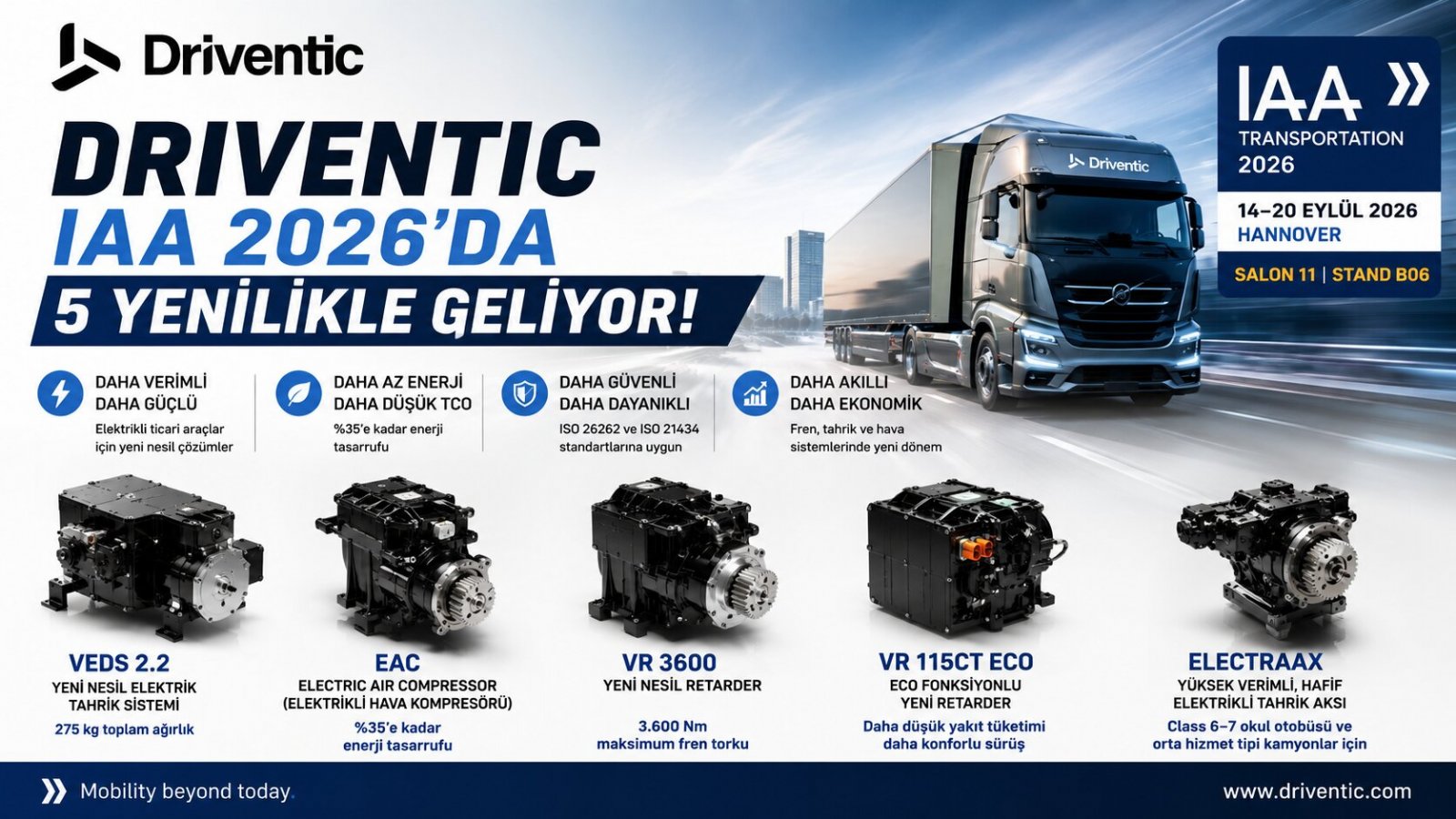 Driventic IAA Transportation 2026’ya Teknoloji Çıkarması Yapıyor: VEDS 2.2’den ELECTRAAX’a 5 Yeni Çözüm