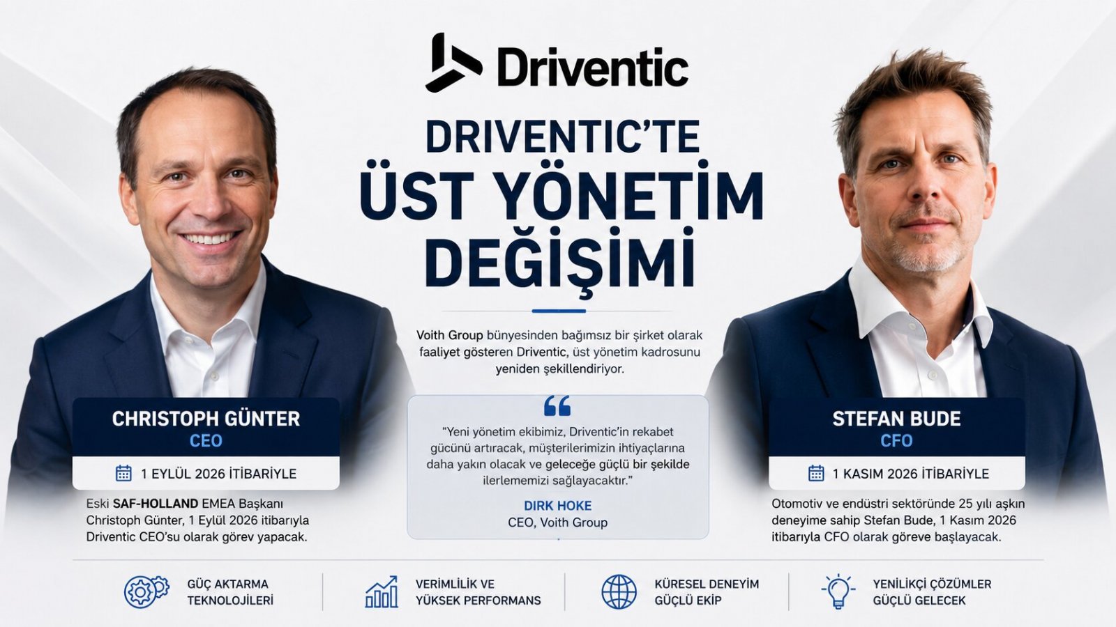 Driventic'te Üst Yönetim Değişimi: Christoph Günter CEO, Stefan Bude CFO Olarak Göreve Başlıyor