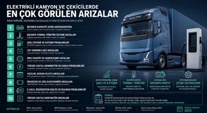 Elektrikli Kamyon ve Çekicilerde En Çok Görülen Arızalar