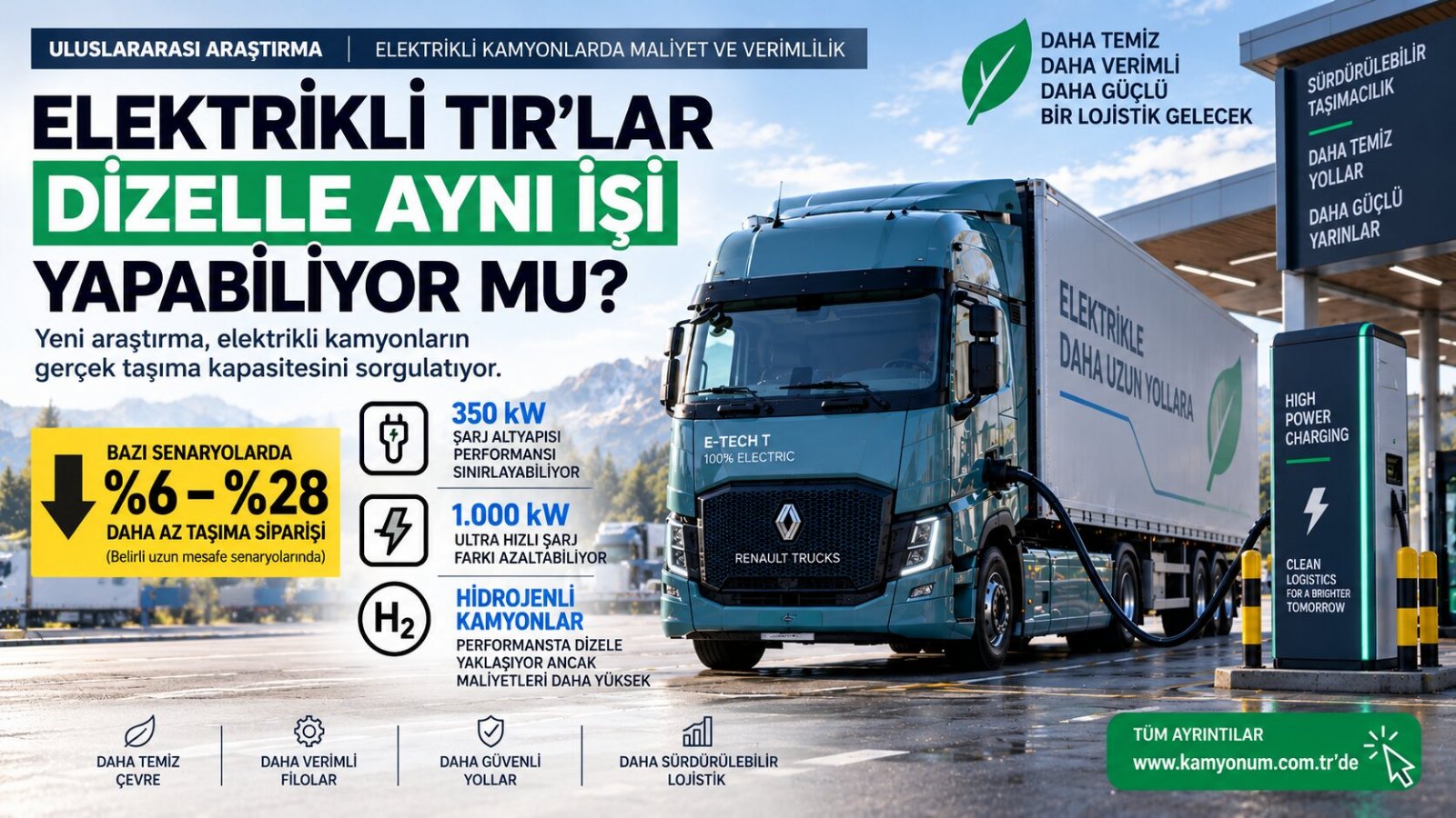 Elektrikli TIR'lar Dizelle Aynı İşi Yapabiliyor mu? Araştırmada %28'e Varan Taşıma Performansı Kaybı!