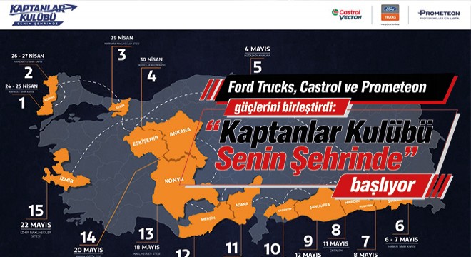 Ford Trucks, Castrol ve Prometeon Güçlerini Birleştirdi: Kaptanlar Kulübü Senin Şehrinde Başlıyor