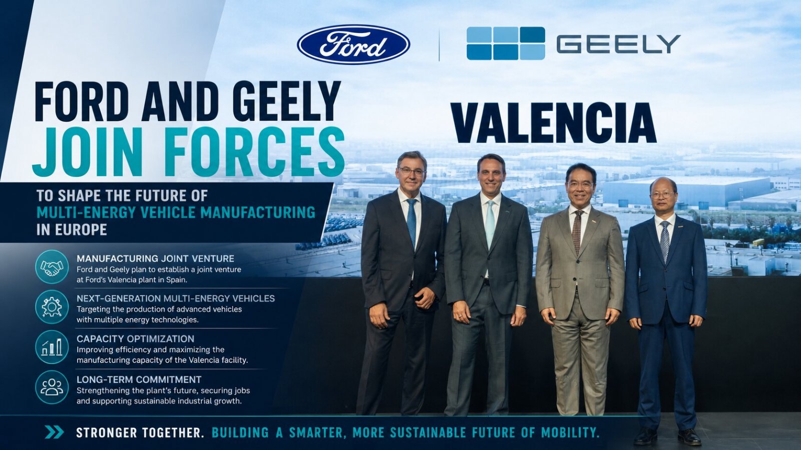 Ford and Geely Join Forces to Produce Next-Generation Multi-Energy Vehicles in Europe