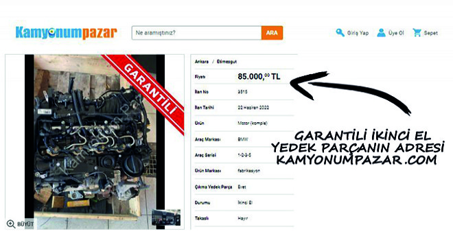 Garantili İkinci El Yedek Parçanın Adresi Kamyonumpazar.com