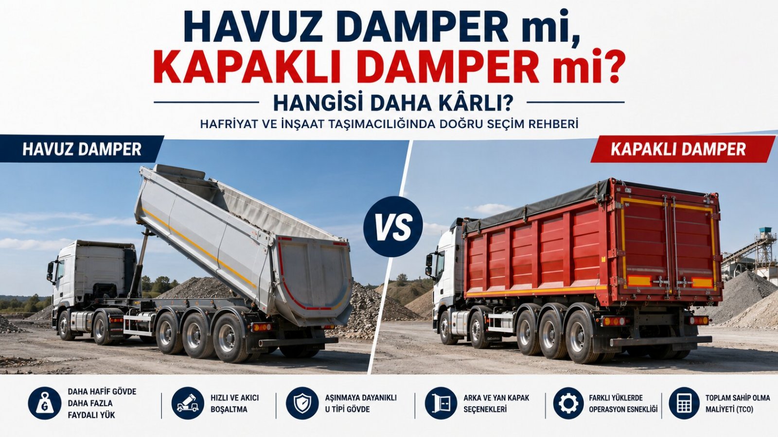 Havuz Damper mi, Kapaklı Damper mi? Hafriyat ve İnşaatta Hangisi Daha Krlı?