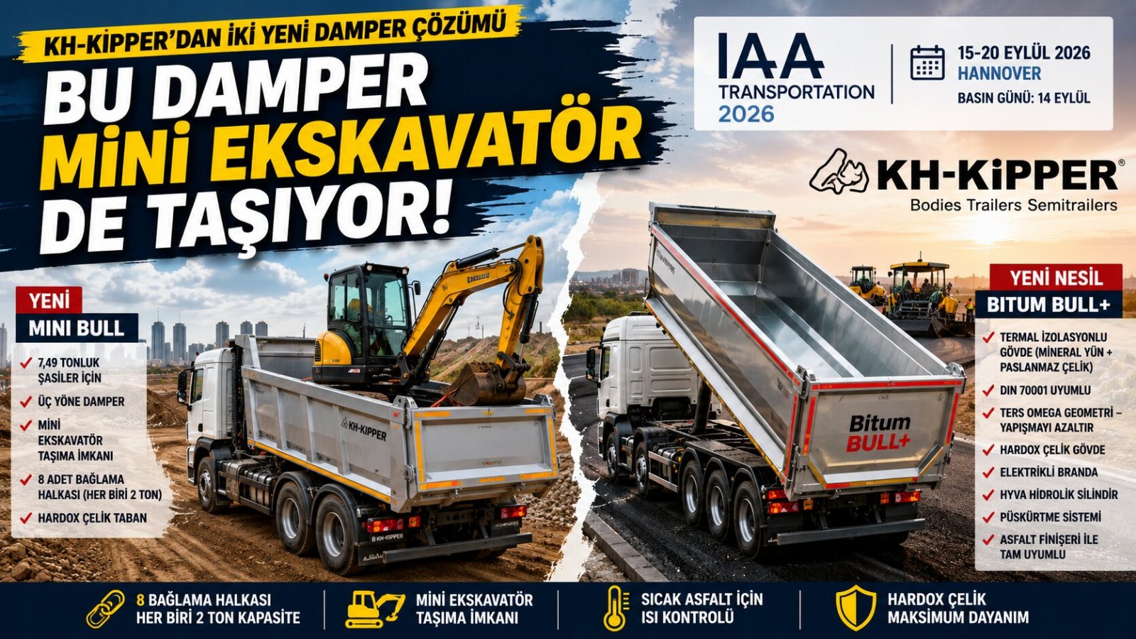 İnşaat ve Asfalt Taşımacılığına Yeni Nesil Üst Yapılar