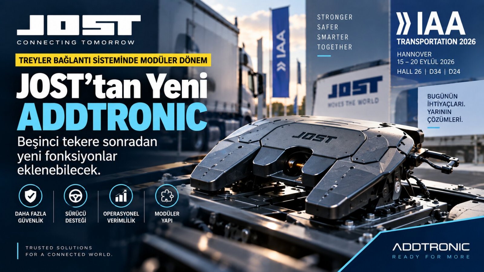 JOST’tan Yeni ADDTRONIC: Beşinci Tekere Sonradan Yeni Fonksiyon Eklenebilecek
