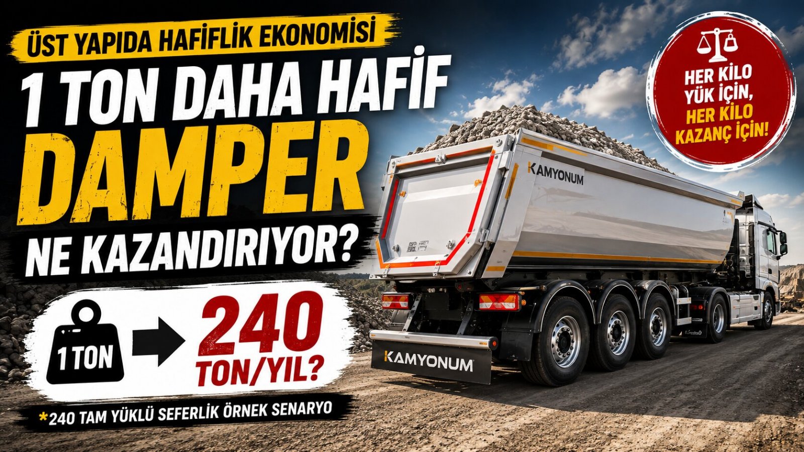 Kamyon Aynı, Kazanç Farklı: 1 Ton Daha Hafif Damper Nakliyeciye Ne Kazandırıyor?