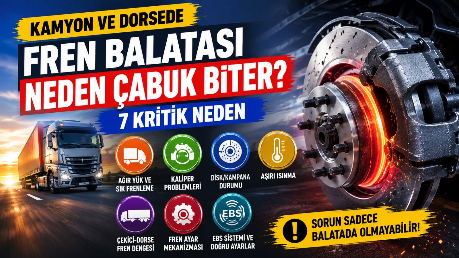Kamyon ve Dorsede Fren Balatası Neden Çabuk Biter? 7 Kritik Neden