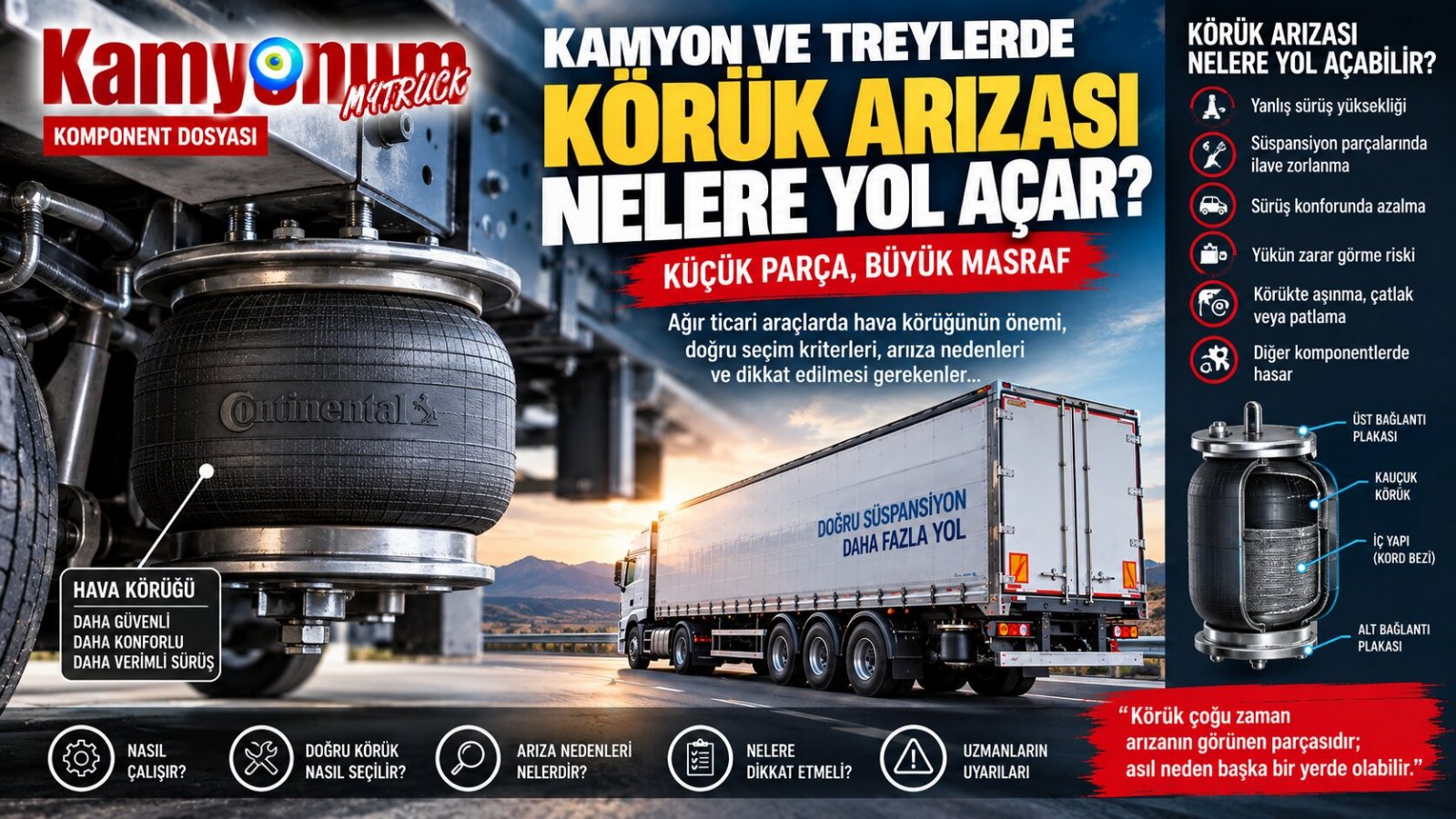 Kamyon ve Treylerde Körük Arızası Nelere Yol Açar? İhmal Edilirse Masraf Büyüyor