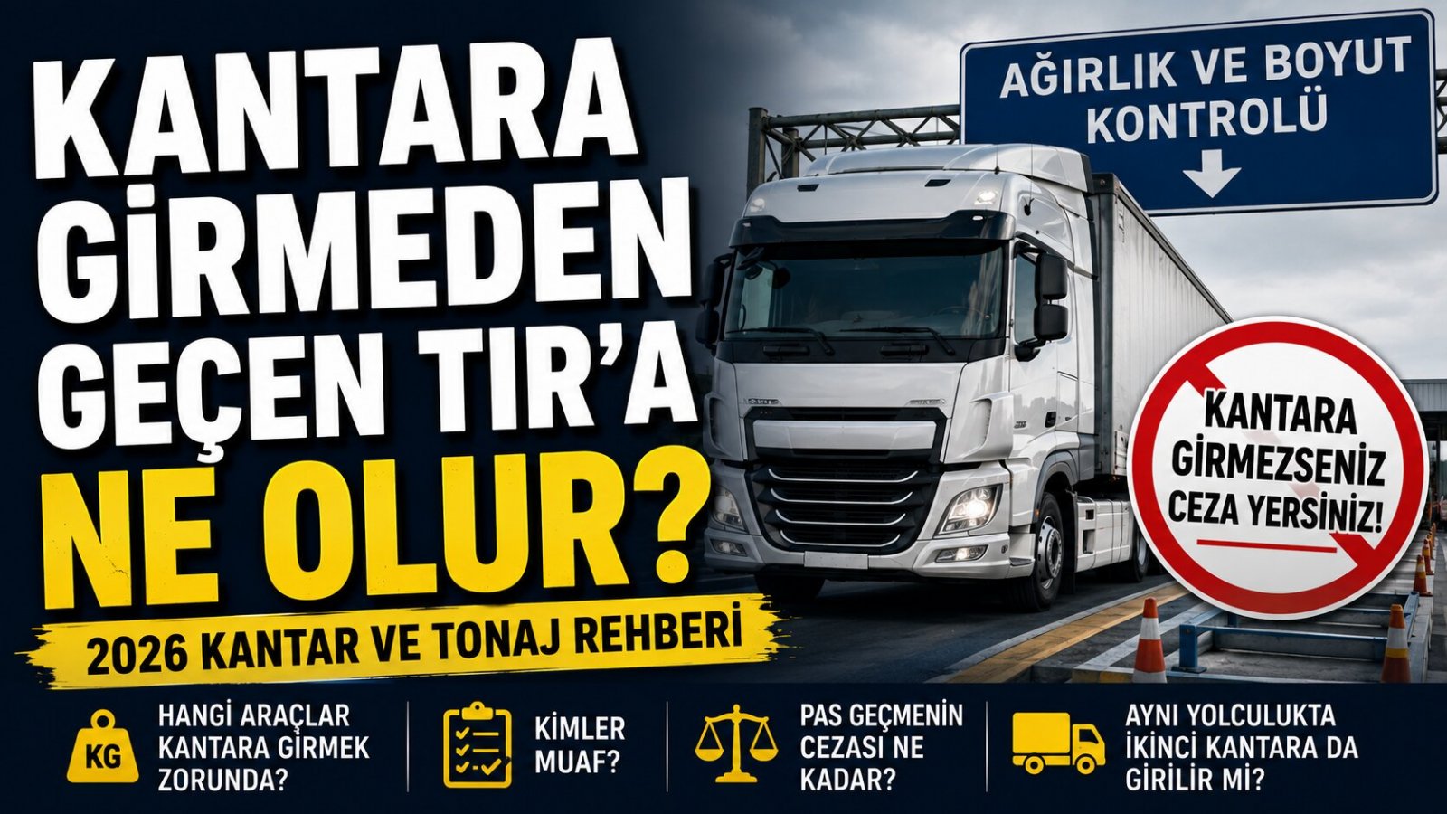 Kantara Girmeden Geçen TIR’a Ne Olur? 2026 Kantar ve Tonaj Rehberi