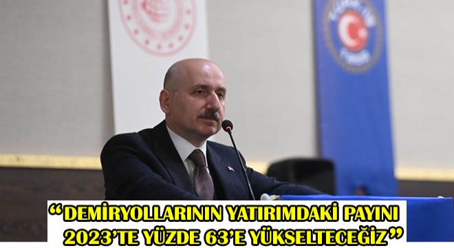 Karaismailoğlu,  Demiryollarının Yatırımdaki Payını 2023’te Yüzde 63’e Yükselteceğiz 