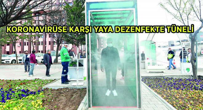 Koronavirüse Karşı Yaya Dezenfekte Tüneli