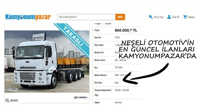 Neşeli Otomotiv in En Güncel İlanları Kamyonumpazar’da