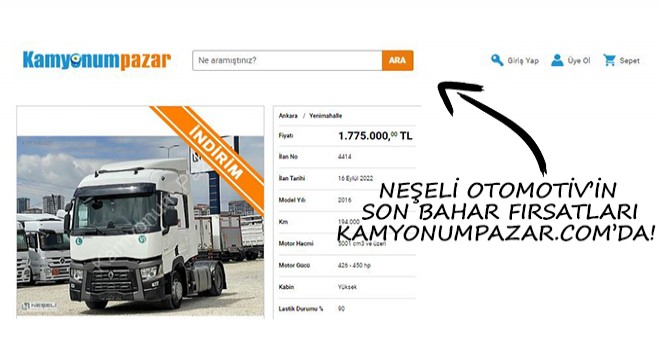 Neşeli Otomotiv’in Son Bahar Fırsatları Kamyonumpazar.com’da!