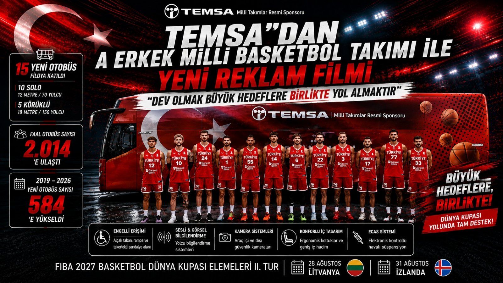 TEMSA’DAN 12 DEV ADAM’A DÜNYA KUPASI YOLUNDA DESTEK