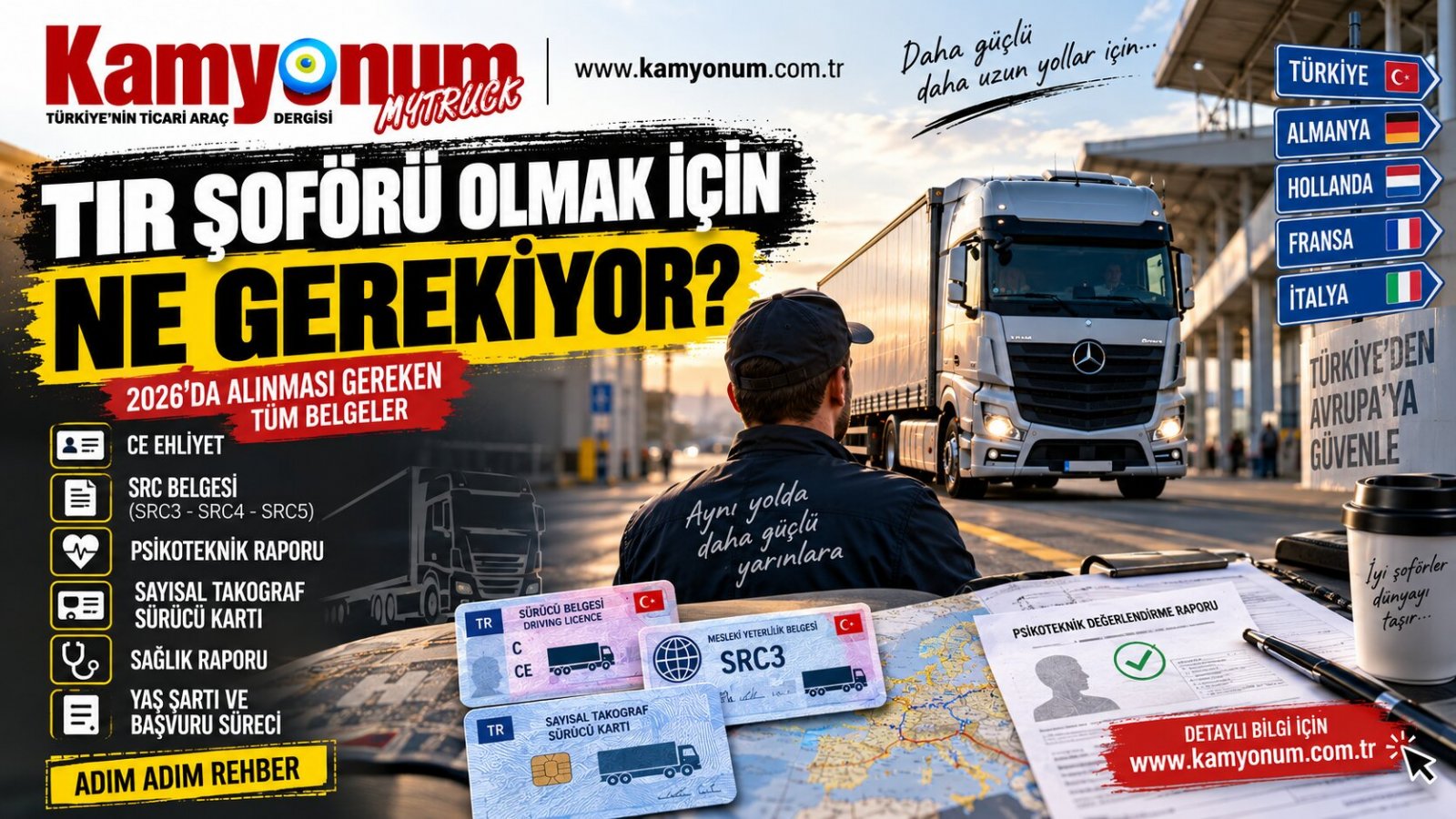 TIR Şoförü Olmak İçin Ne Gerekiyor? 2026’da Alınması Gereken Belgeler