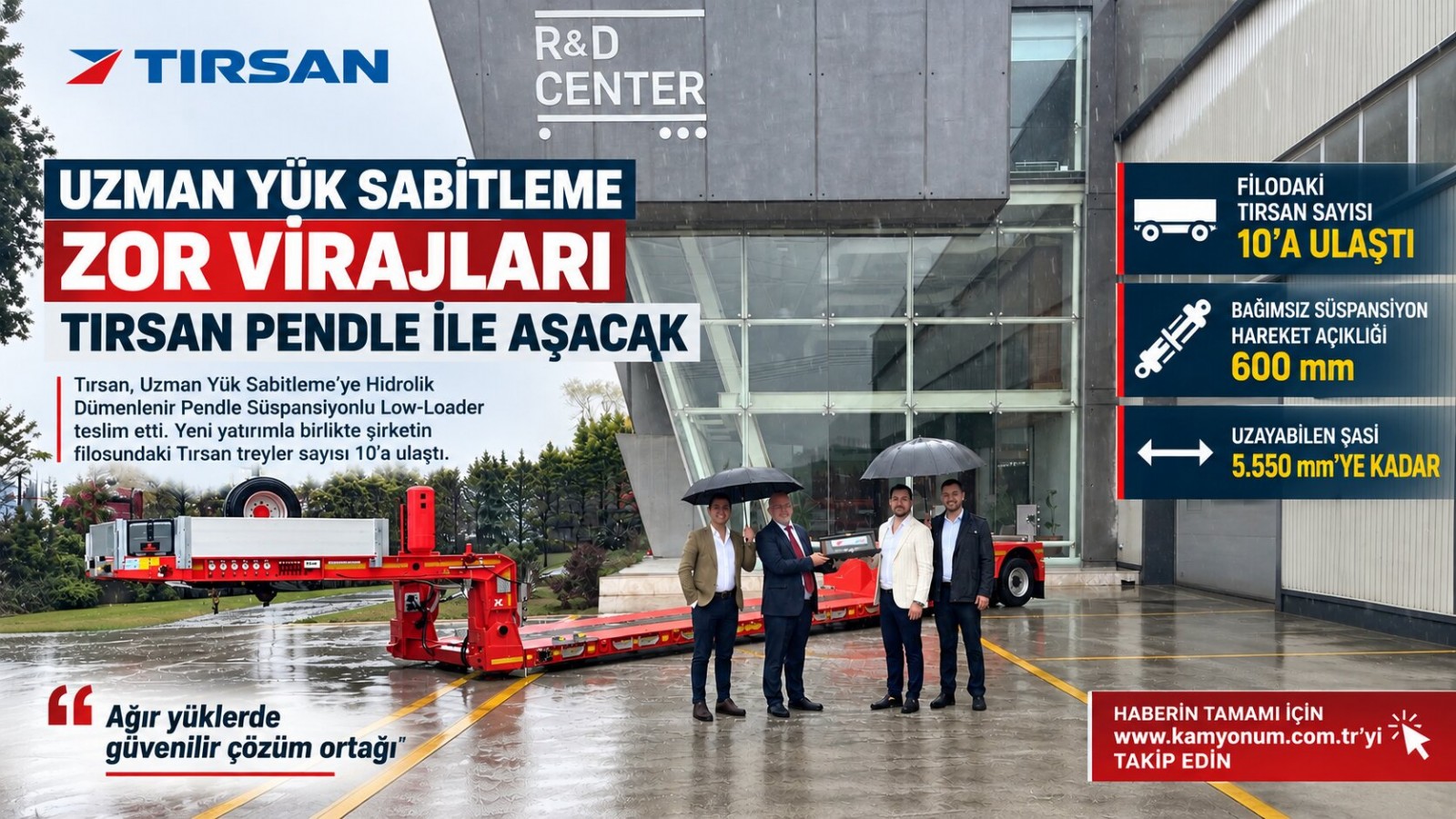 Tırsan’dan Uzman Yük Sabitleme’ye Yeni Low-Loader: Filodaki Tırsan Sayısı 10’a Ulaştı