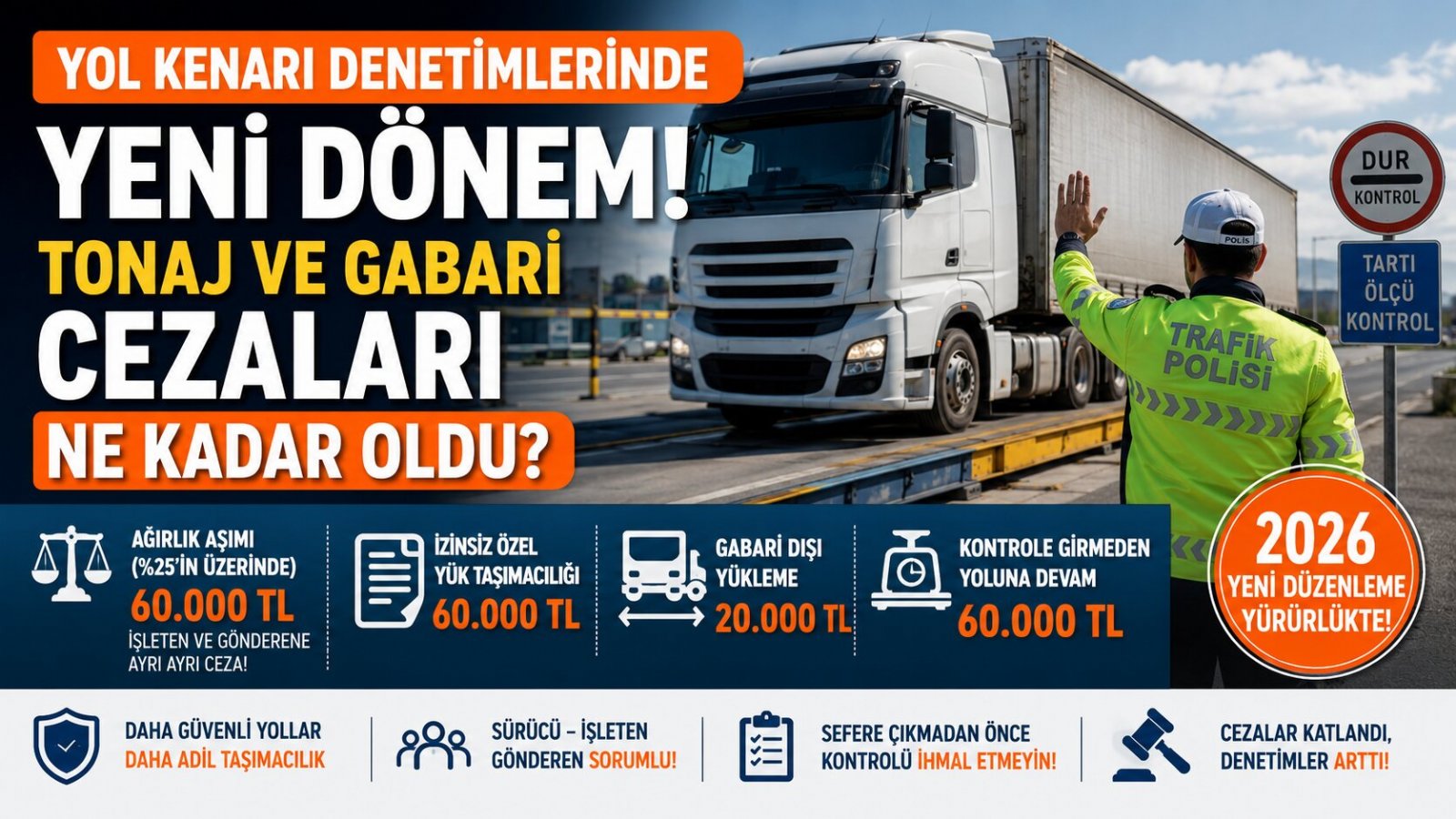 Yol Kenarı Denetimlerinde Yeni Dönem: Tonaj ve Gabari Cezaları Ne Kadar Oldu?