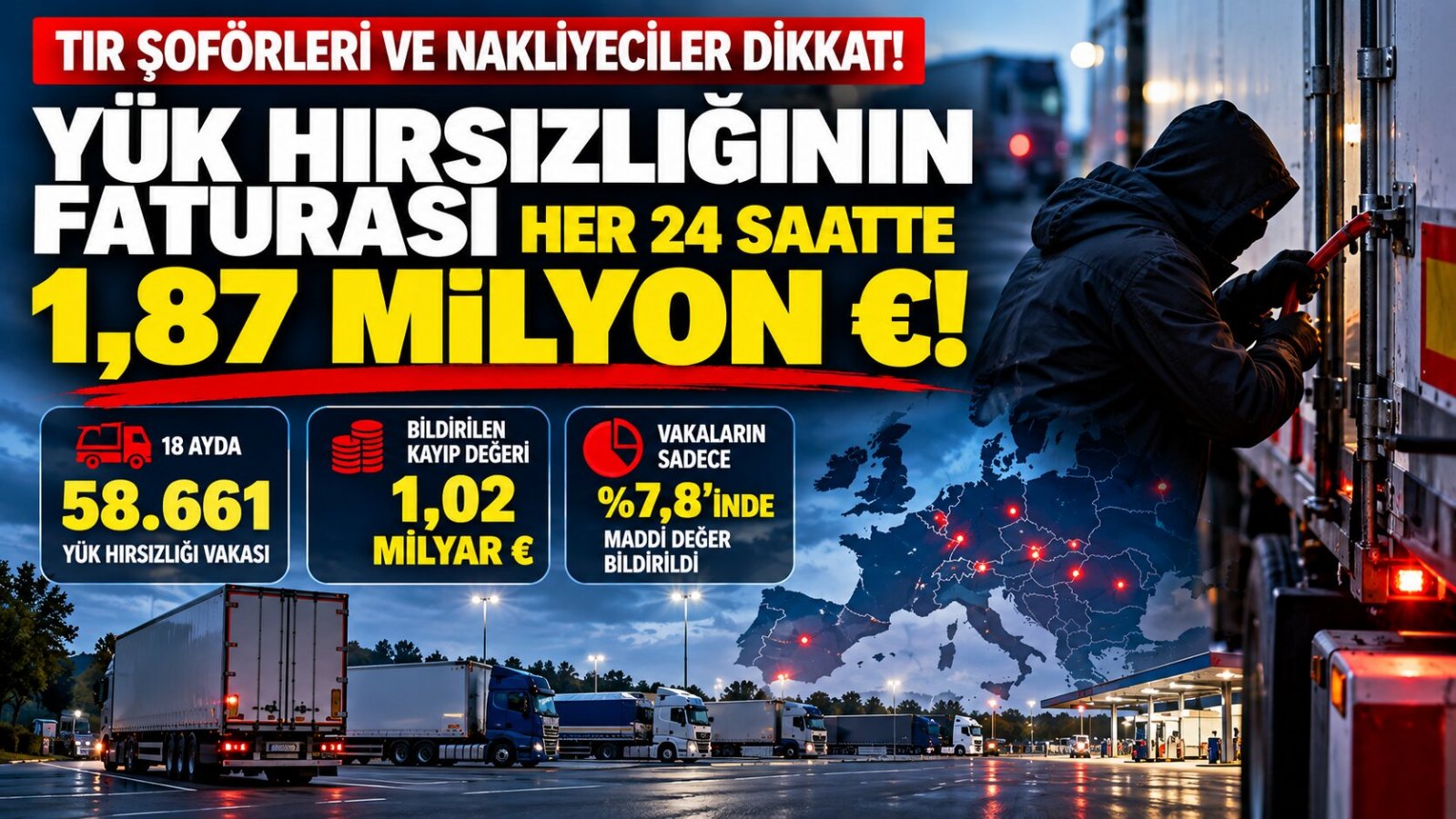 Yük Hırsızlığında Alarm: Her 24 Saatte 1,87 Milyon Euro!