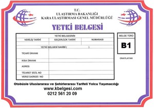 B Türü Yetki Belgeleri