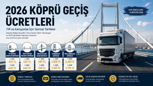 2026 Köprü Geçiş Ücretleri: TIR, Kamyon ve Ticari Araçlar Hangi Köprüde Ne Kadar Ödüyor?