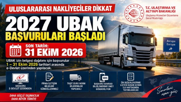 2027 UBAK Başvuruları Başladı: Nakliyeciler İçin Son Tarih 31 Ekim
