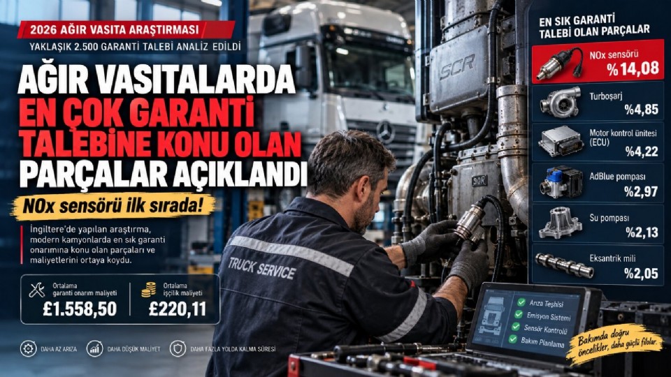 Ağır Vasıtalarda En Çok Garanti Talebine Konu Olan Parçalar Açıklandı: NOx Sensörü İlk Sırada!