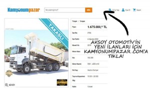 Aksoy Otomotiv’in Yeni İlanları İçin Kamyonumpazar.com’a Tıkla!