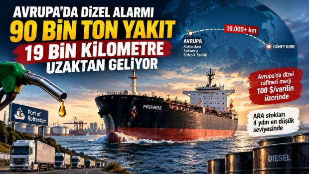 Avrupa'nın sıkışan dizel piyasası Güney Kore'den sıra dışı bir sevkiyatı ekonomik hale getirdi