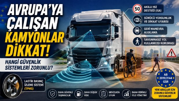 Avrupa'ya Çalışan Kamyonlar Dikkat: Hangi Akıllı Güvenlik Sistemleri Zorunlu?